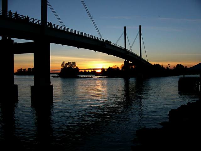 Sunset arrives.