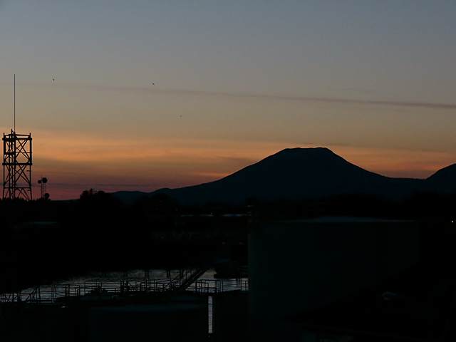 Mt Edgecumbe in the post-sunset afterglow.
